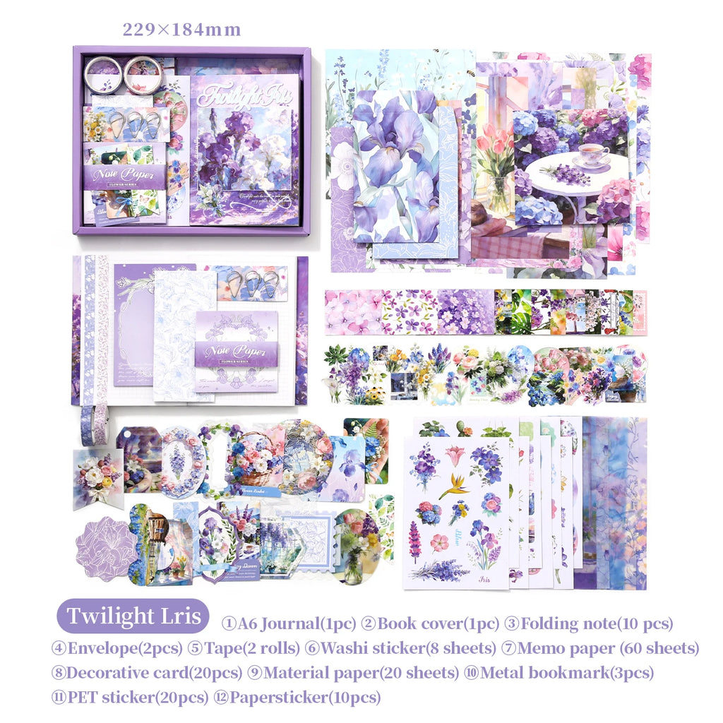 Scrapbooking Supplies Kit, A6 Journal Set with Stickers, Decorative Papers Complete DIY Gift Set for Journaling & Scrapbooking